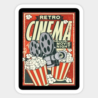 Vintage Reel & Popcorn Sticker